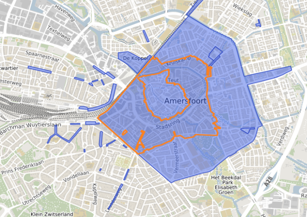 kaart betaald parkeren Amersfoort